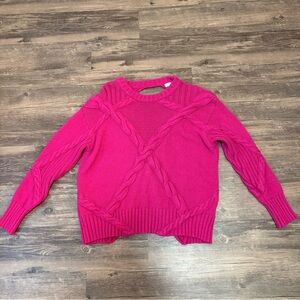 Lush Magenta Cable Knit Sweater